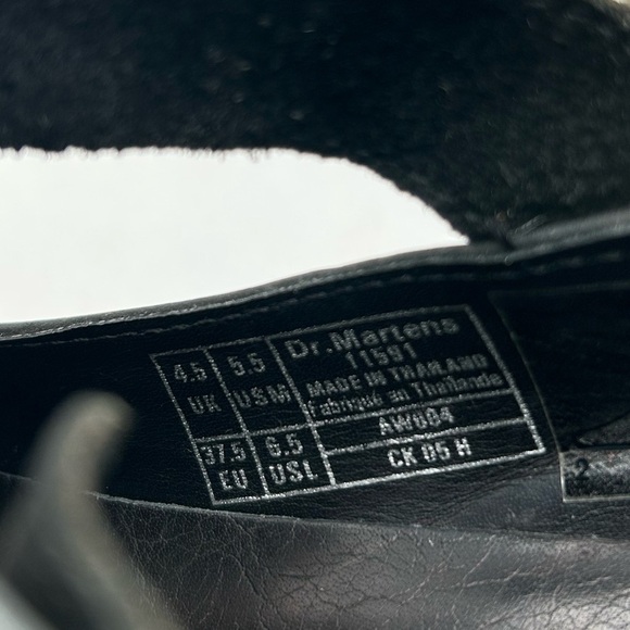 Vintage 80s/90s Dr. Martens POLLEY” Mary Jane’s-heels-Black wax leather Chunky - Picture 9 of 10